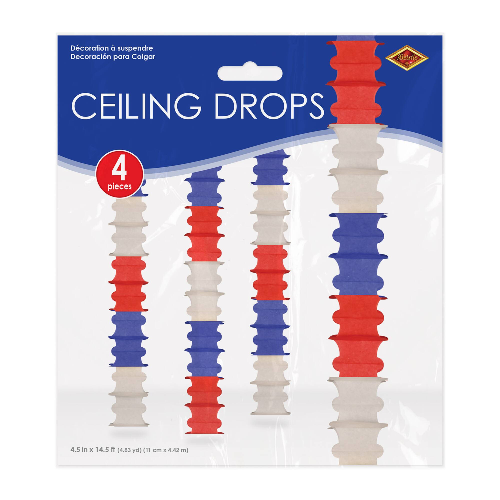Beistle 14.5ft. Red, White & Blue Ceiling Drops, 4ct.